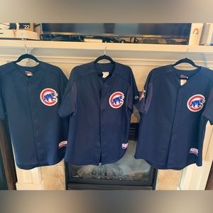 Three Majestic MLB Authentic Collection Chicago Cubs Jerseys